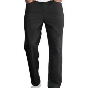 "Men's Elastic Waist Relaxed Fit Cotton Twill Pants