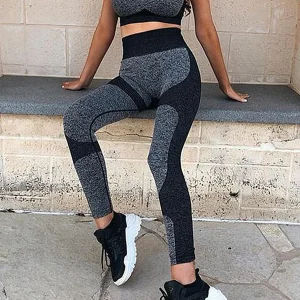 Womens Sleeveless Crop Top with High Waist Leggings